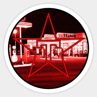 Gas station at night Sticker